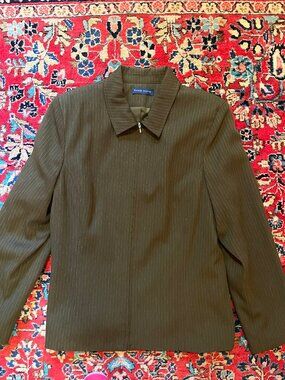 Tailored Vintage Karen Scott Pinstripe Dark Green Jacket